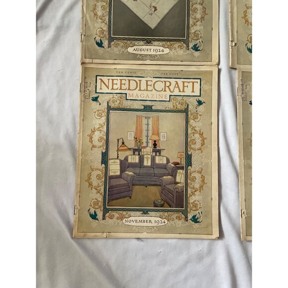 Vintage Needlecraft Magazines Lot Of 12 From 1924 Featuring Decorative Covers & - Picture 9 of 16